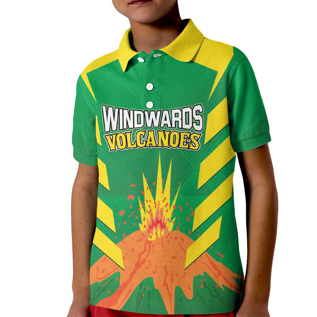 Custom Cricket Windwards Volcanoes Kid Polo Shirt All The Best LAVA Boys