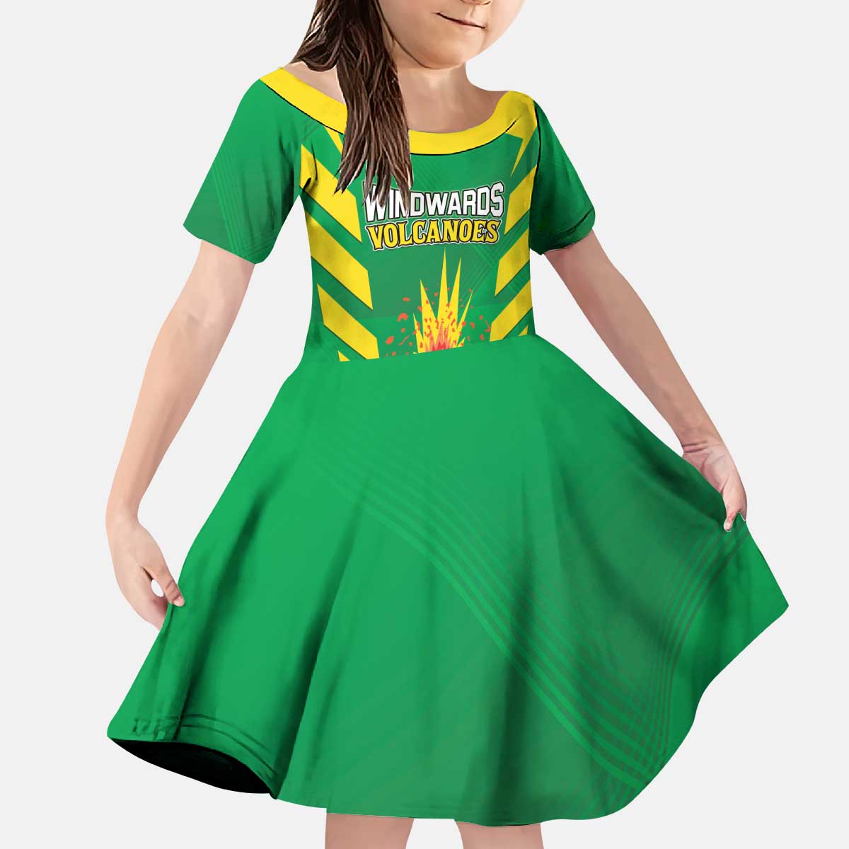 Custom Cricket Windwards Volcanoes Kid Short Sleeve Dress All The Best LAVA Boys