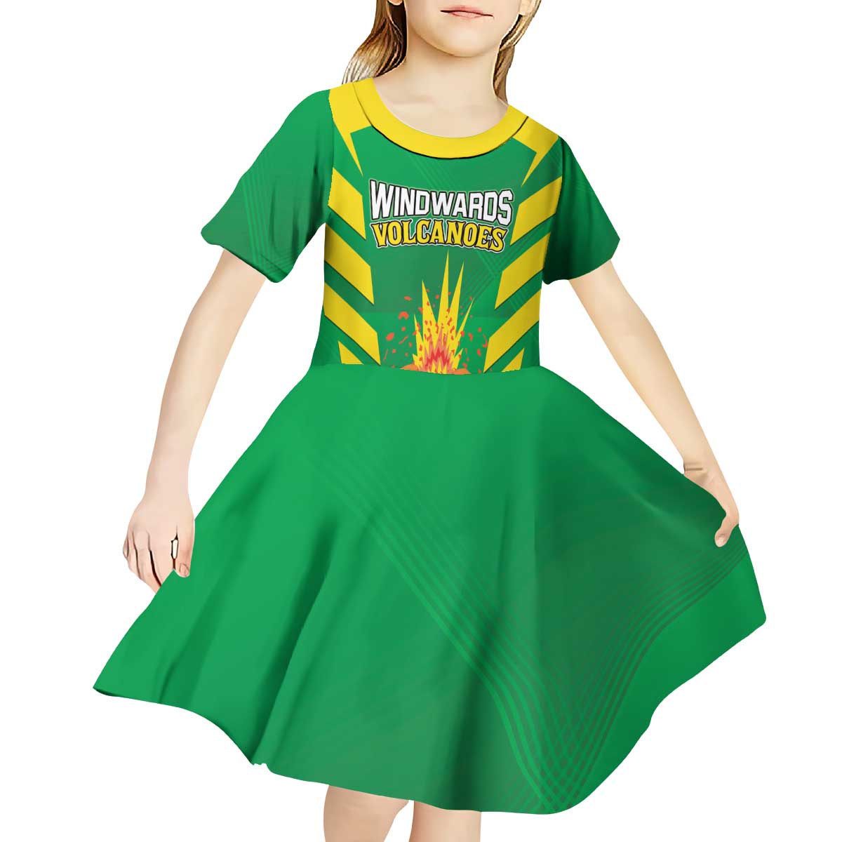 Custom Cricket Windwards Volcanoes Kid Short Sleeve Dress All The Best LAVA Boys