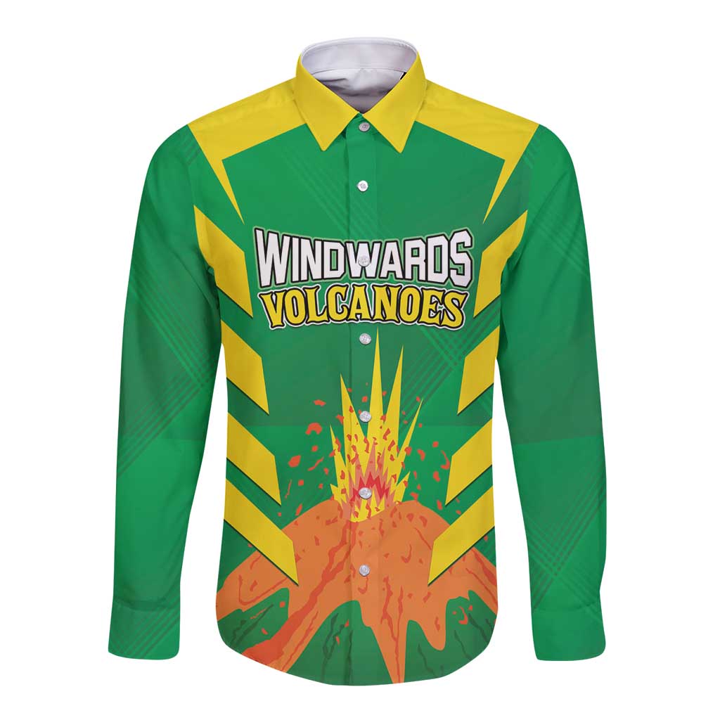 Custom Cricket Windwards Volcanoes Long Sleeve Button Shirt All The Best LAVA Boys
