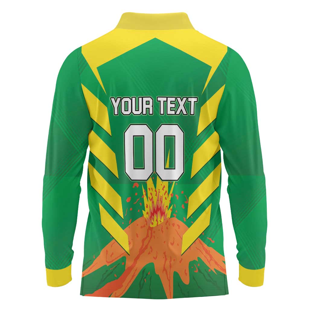 Custom Cricket Windwards Volcanoes Long Sleeve Polo Shirt All The Best LAVA Boys
