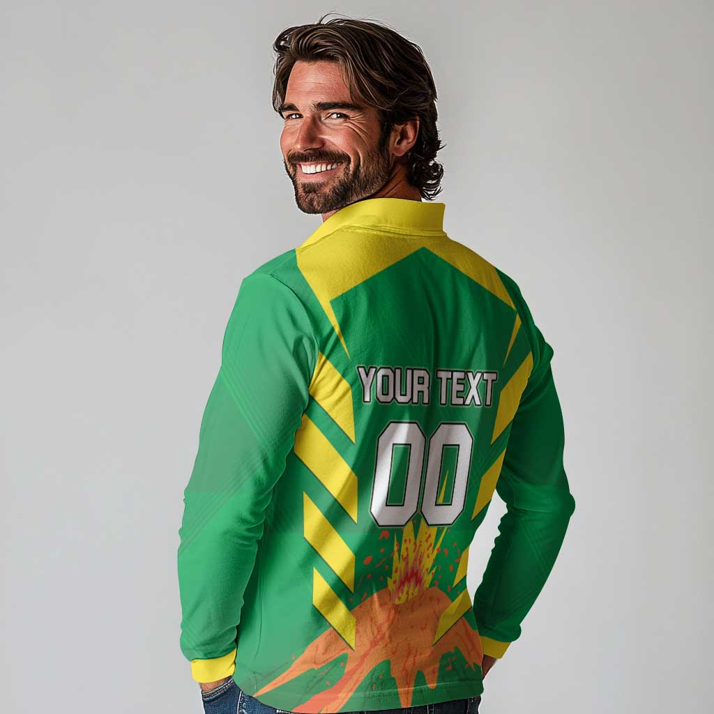 Custom Cricket Windwards Volcanoes Long Sleeve Polo Shirt All The Best LAVA Boys