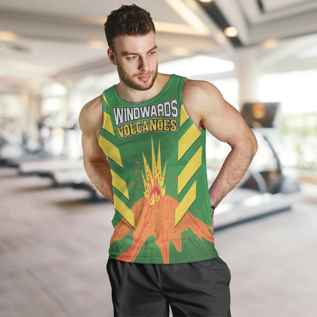 Custom Cricket Windwards Volcanoes Men Tank Top All The Best LAVA Boys