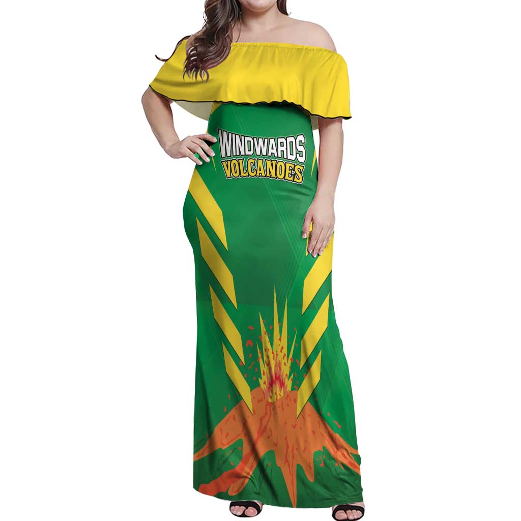 Custom Cricket Windwards Volcanoes Off Shoulder Maxi Dress All The Best LAVA Boys