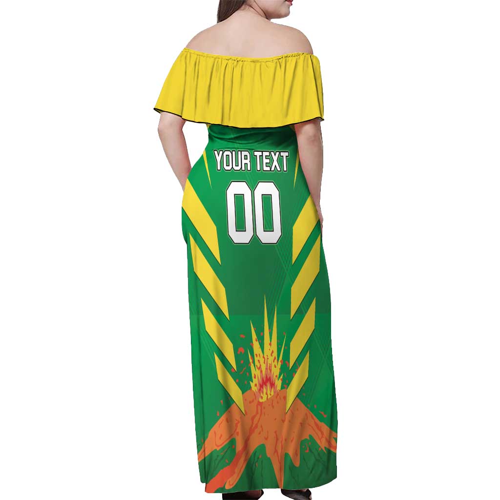 Custom Cricket Windwards Volcanoes Off Shoulder Maxi Dress All The Best LAVA Boys