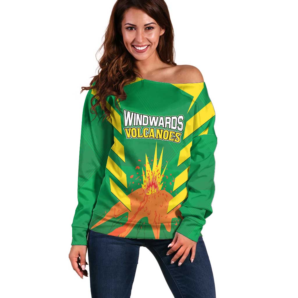 Custom Cricket Windwards Volcanoes Off Shoulder Sweater All The Best LAVA Boys