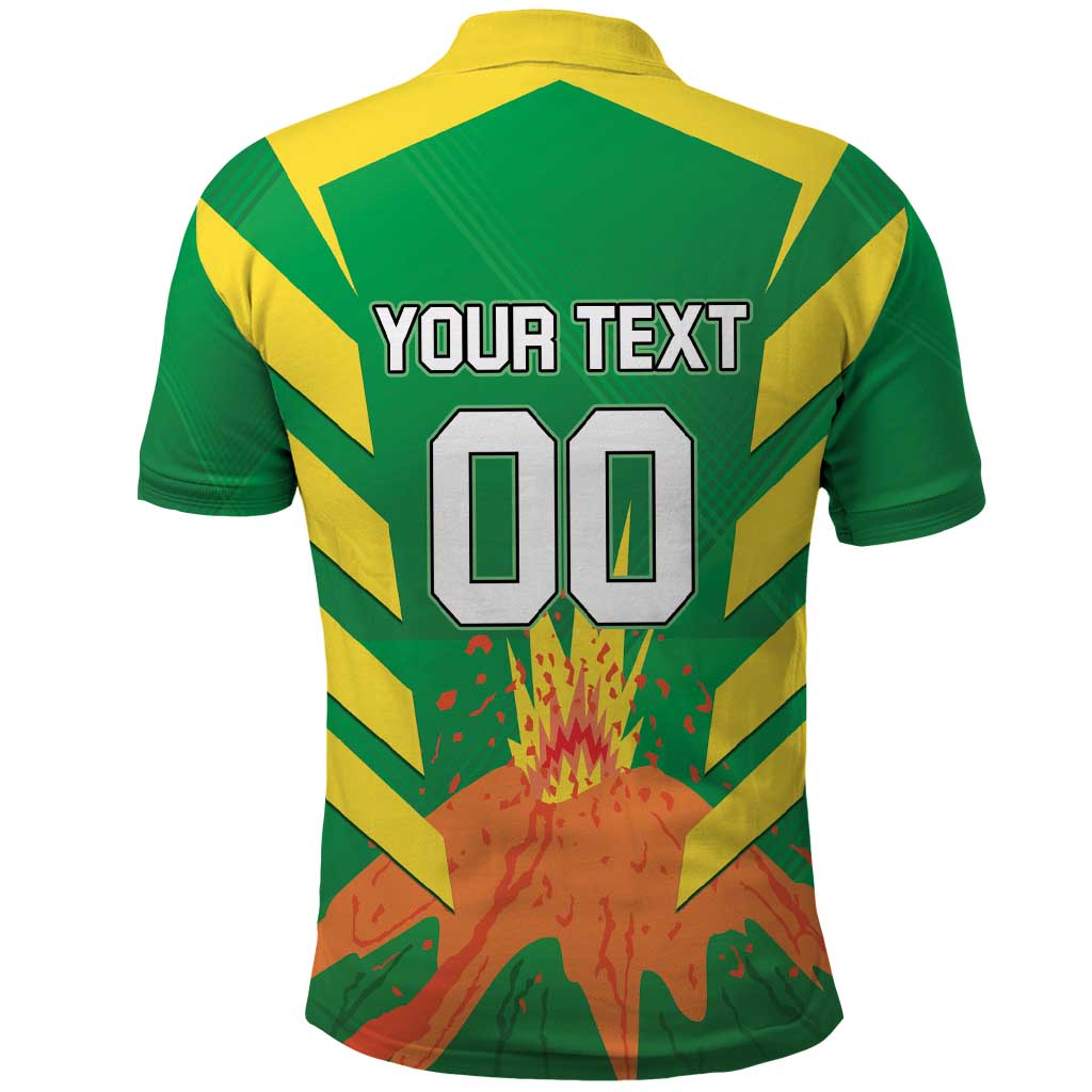 Custom Cricket Windwards Volcanoes Polo Shirt All The Best LAVA Boys