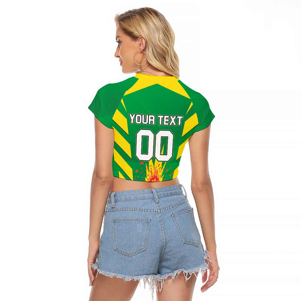 Custom Cricket Windwards Volcanoes Raglan Cropped T Shirt All The Best LAVA Boys