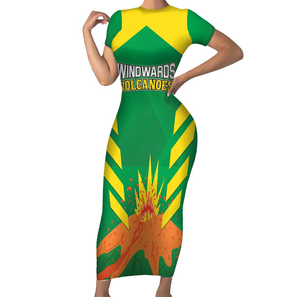 Custom Cricket Windwards Volcanoes Short Sleeve Bodycon Dress All The Best LAVA Boys