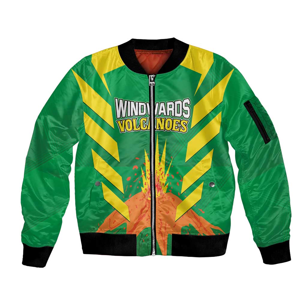 Custom Cricket Windwards Volcanoes Sleeve Zip Bomber Jacket All The Best LAVA Boys