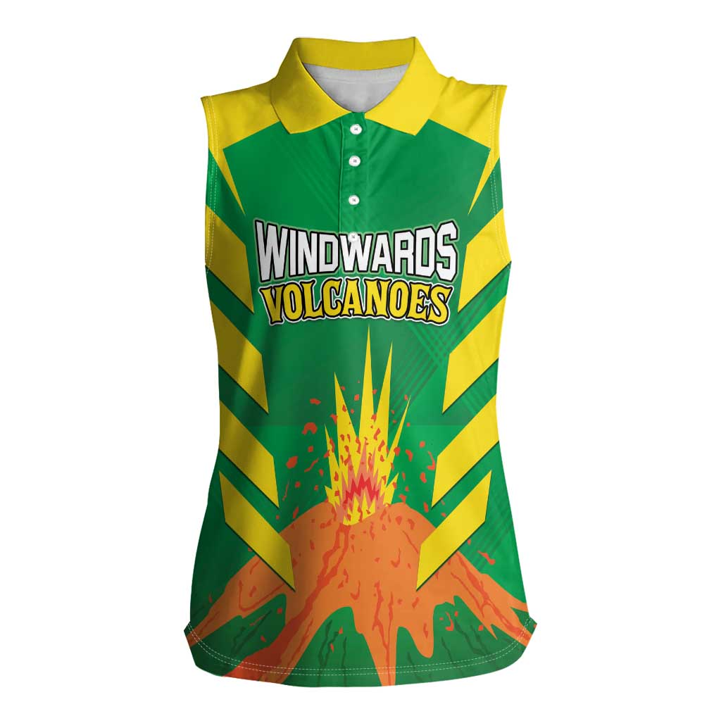 Custom Cricket Windwards Volcanoes Women Sleeveless Polo Shirt All The Best LAVA Boys