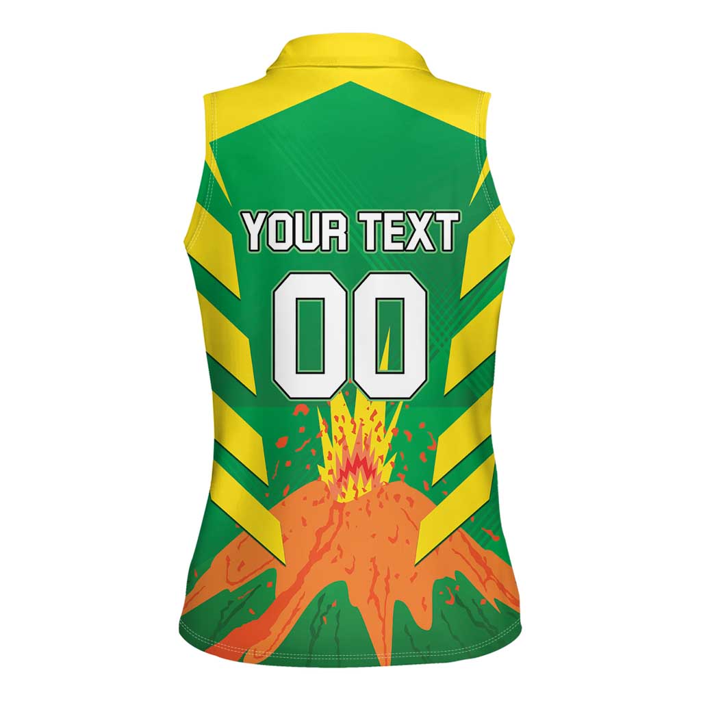 Custom Cricket Windwards Volcanoes Women Sleeveless Polo Shirt All The Best LAVA Boys