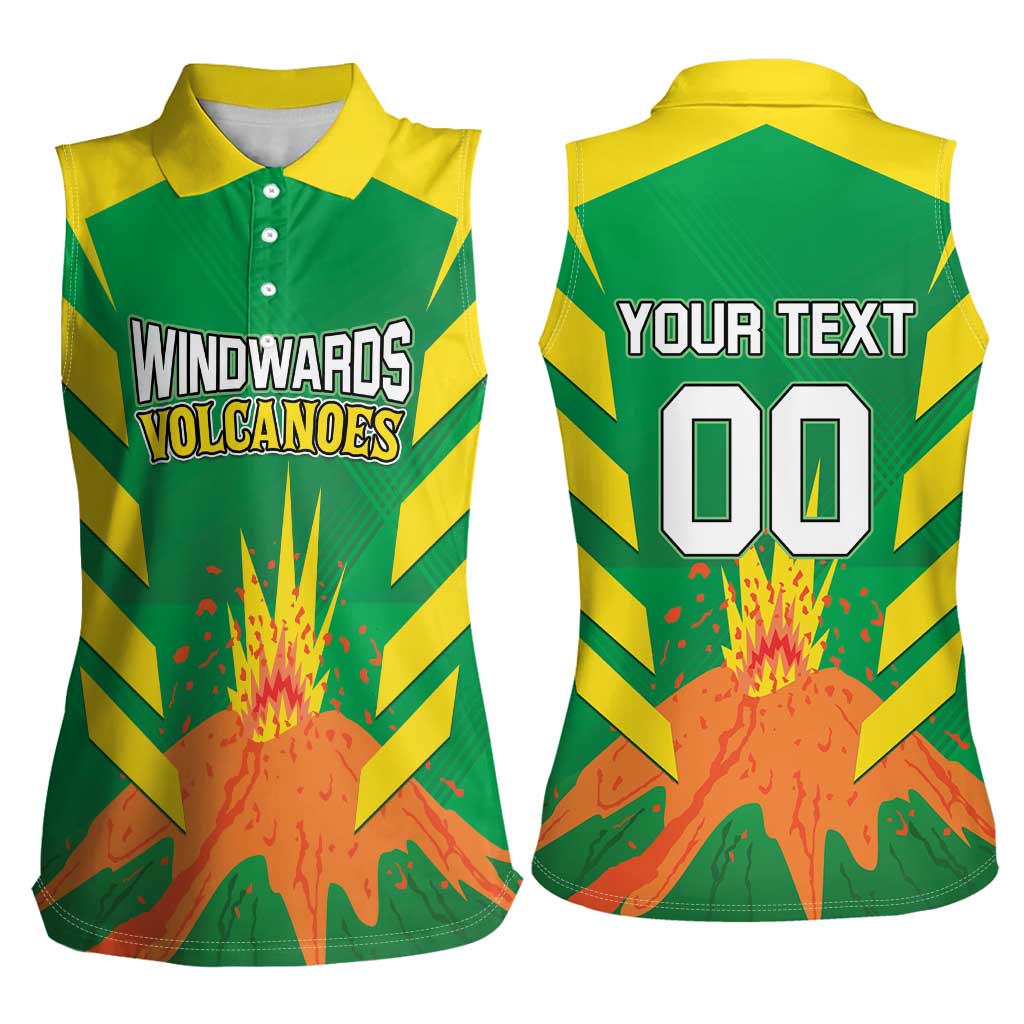 Custom Cricket Windwards Volcanoes Women Sleeveless Polo Shirt All The Best LAVA Boys