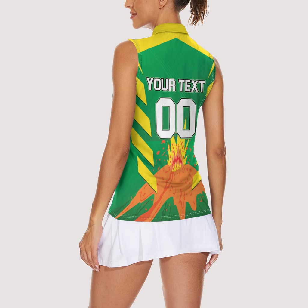 Custom Cricket Windwards Volcanoes Women Sleeveless Polo Shirt All The Best LAVA Boys