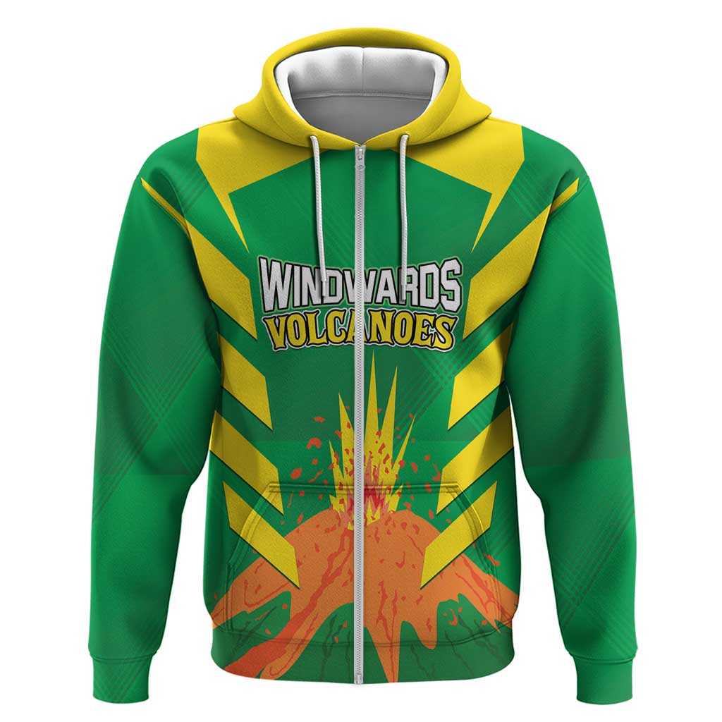 Custom Cricket Windwards Volcanoes Zip Hoodie All The Best LAVA Boys