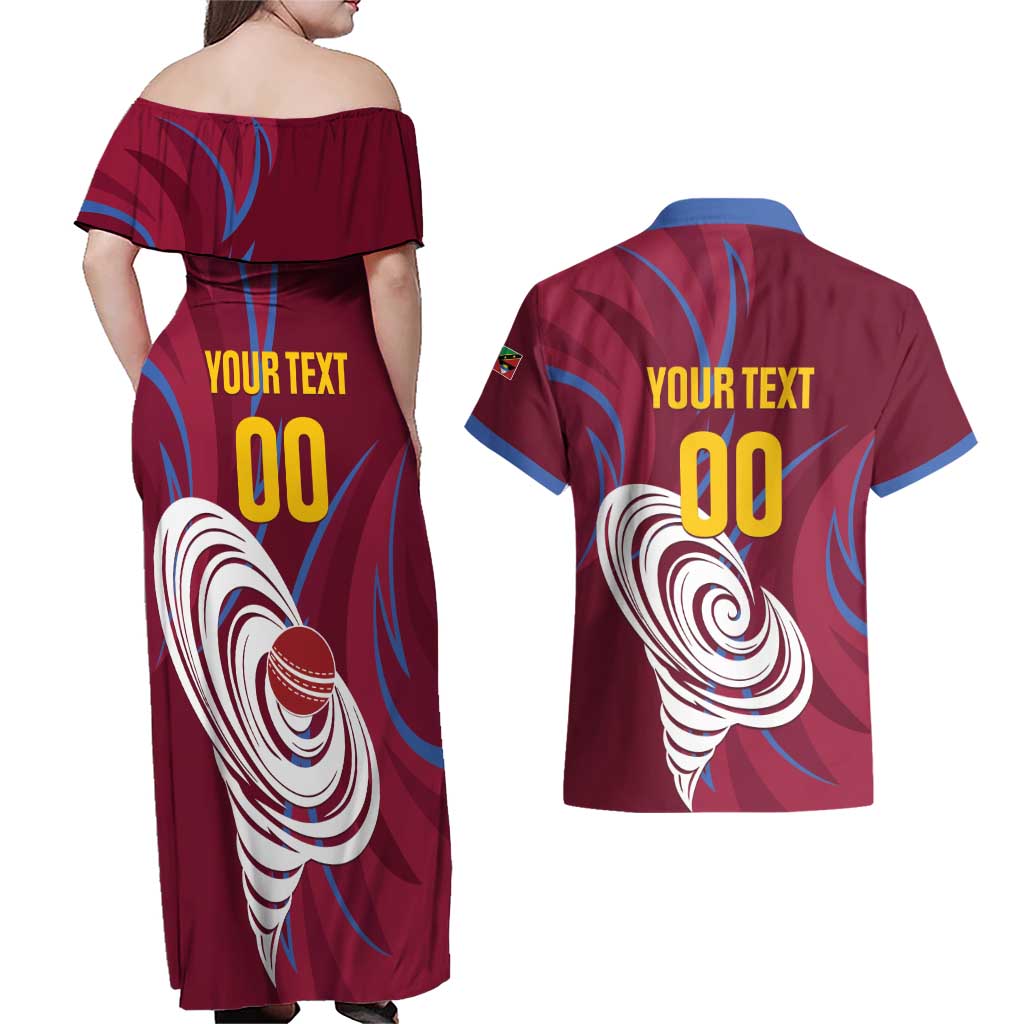 Custom Cricket Leeward Hurricanes Couples Matching Off Shoulder Maxi Dress and Hawaiian Shirt Come On Hurricanes Boys