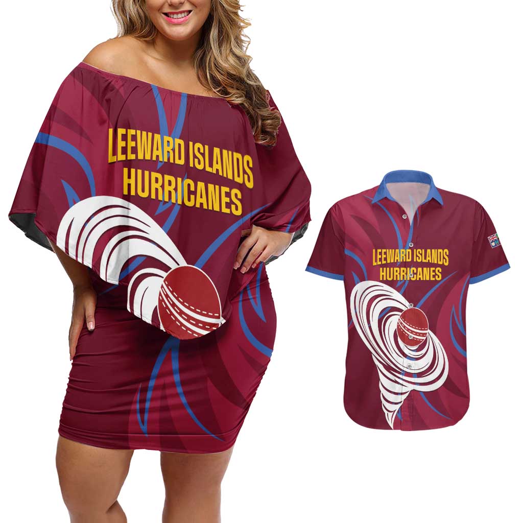 Custom Cricket Leeward Hurricanes Couples Matching Off Shoulder Short Dress and Hawaiian Shirt Come On Hurricanes Boys