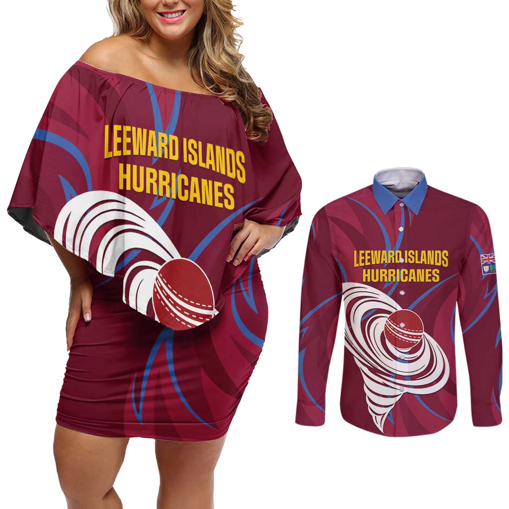 Custom Cricket Leeward Hurricanes Couples Matching Off Shoulder Short Dress and Long Sleeve Button Shirt Come On Hurricanes Boys