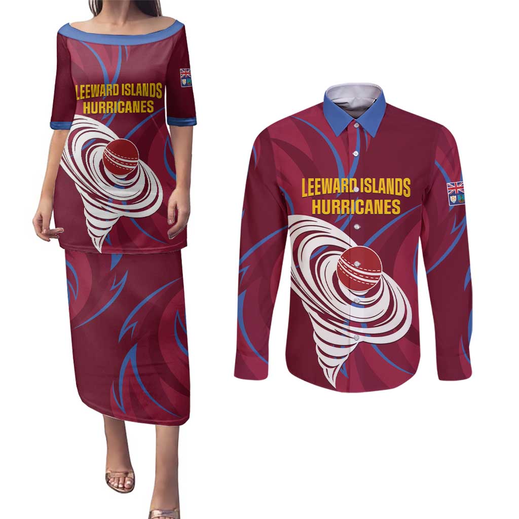 Custom Cricket Leeward Hurricanes Couples Matching Puletasi and Long Sleeve Button Shirt Come On Hurricanes Boys