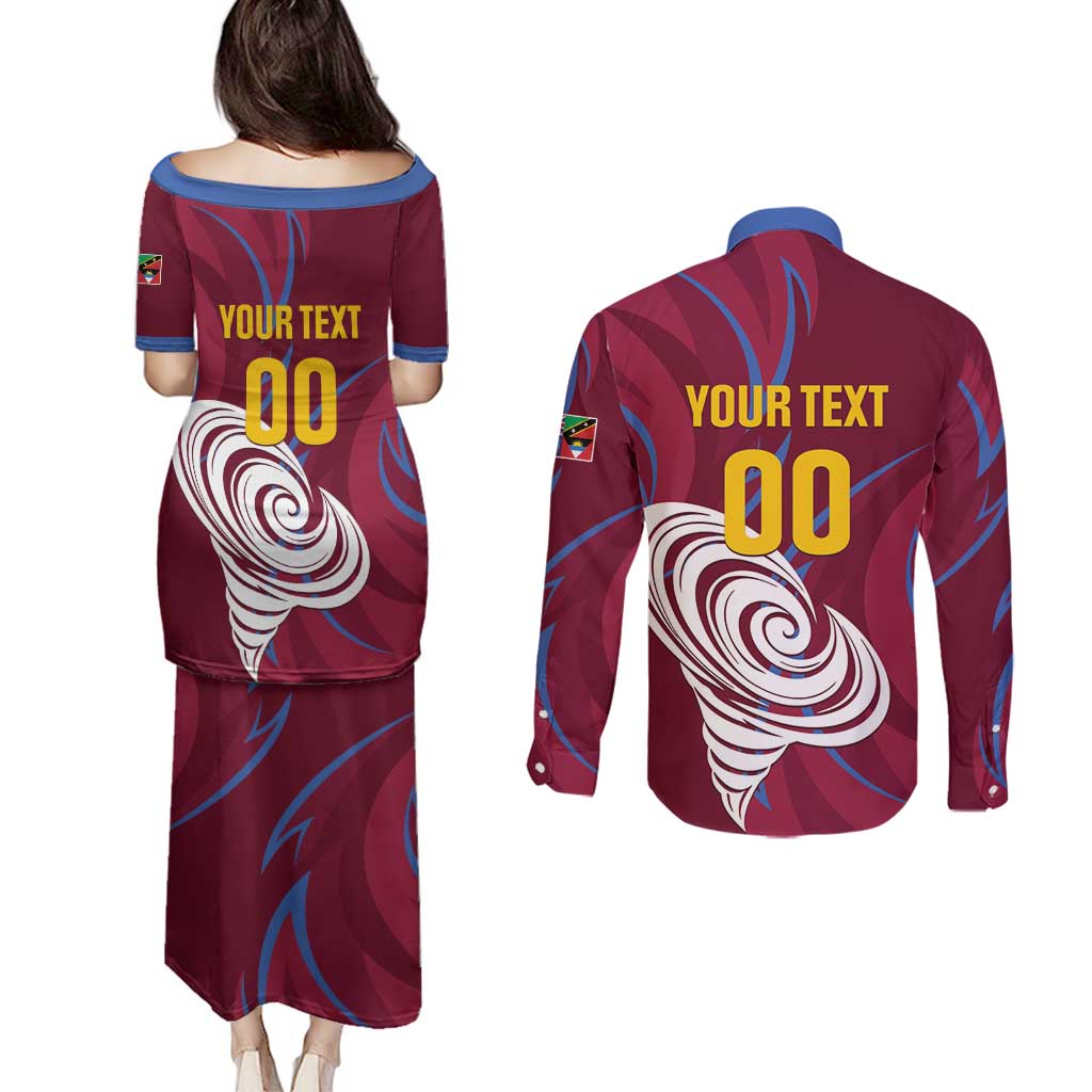 Custom Cricket Leeward Hurricanes Couples Matching Puletasi and Long Sleeve Button Shirt Come On Hurricanes Boys