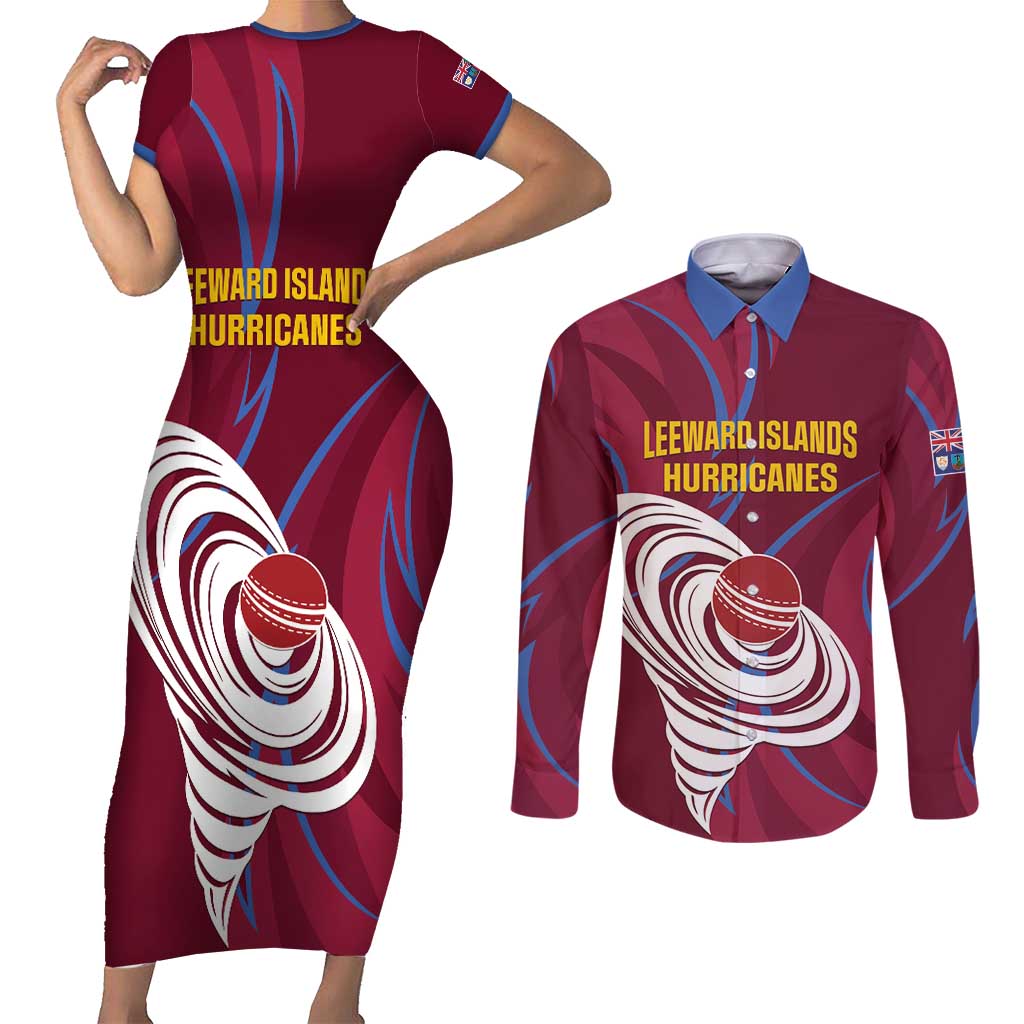 Custom Cricket Leeward Hurricanes Couples Matching Short Sleeve Bodycon Dress and Long Sleeve Button Shirt Come On Hurricanes Boys