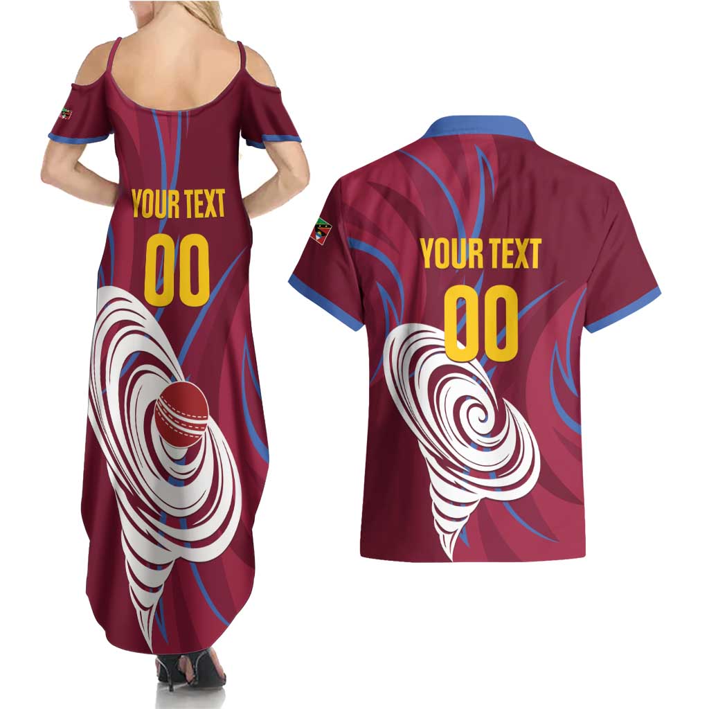 Custom Cricket Leeward Hurricanes Couples Matching Summer Maxi Dress and Hawaiian Shirt Come On Hurricanes Boys