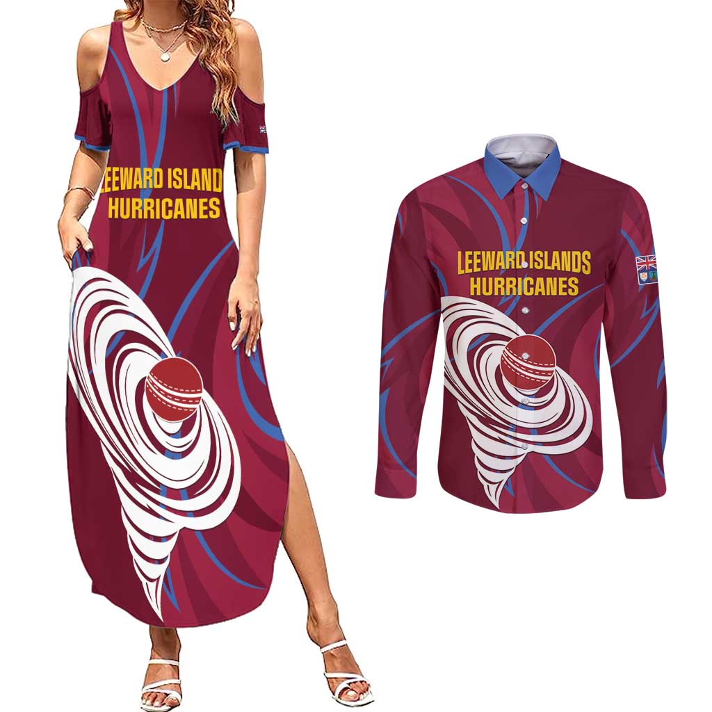 Custom Cricket Leeward Hurricanes Couples Matching Summer Maxi Dress and Long Sleeve Button Shirt Come On Hurricanes Boys