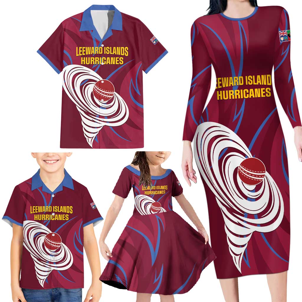 Custom Cricket Leeward Hurricanes Family Matching Long Sleeve Bodycon Dress and Hawaiian Shirt Come On Hurricanes Boys