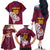 Custom Cricket Leeward Hurricanes Family Matching Off The Shoulder Long Sleeve Dress and Hawaiian Shirt Come On Hurricanes Boys