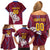 Custom Cricket Leeward Hurricanes Family Matching Off Shoulder Short Dress and Hawaiian Shirt Come On Hurricanes Boys