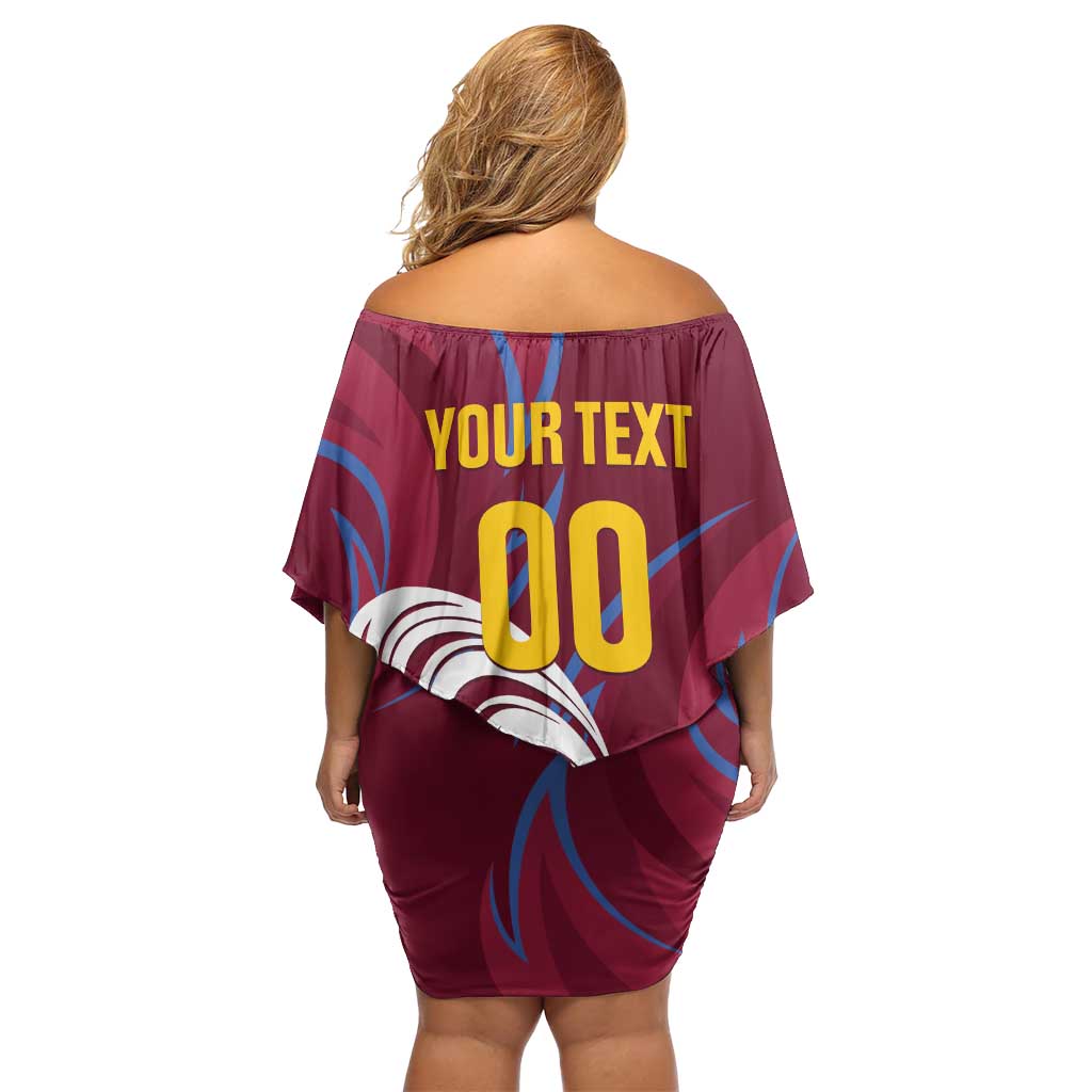 Custom Cricket Leeward Hurricanes Family Matching Off Shoulder Short Dress and Hawaiian Shirt Come On Hurricanes Boys