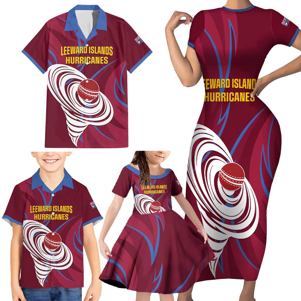 Custom Cricket Leeward Hurricanes Family Matching Short Sleeve Bodycon Dress and Hawaiian Shirt Come On Hurricanes Boys