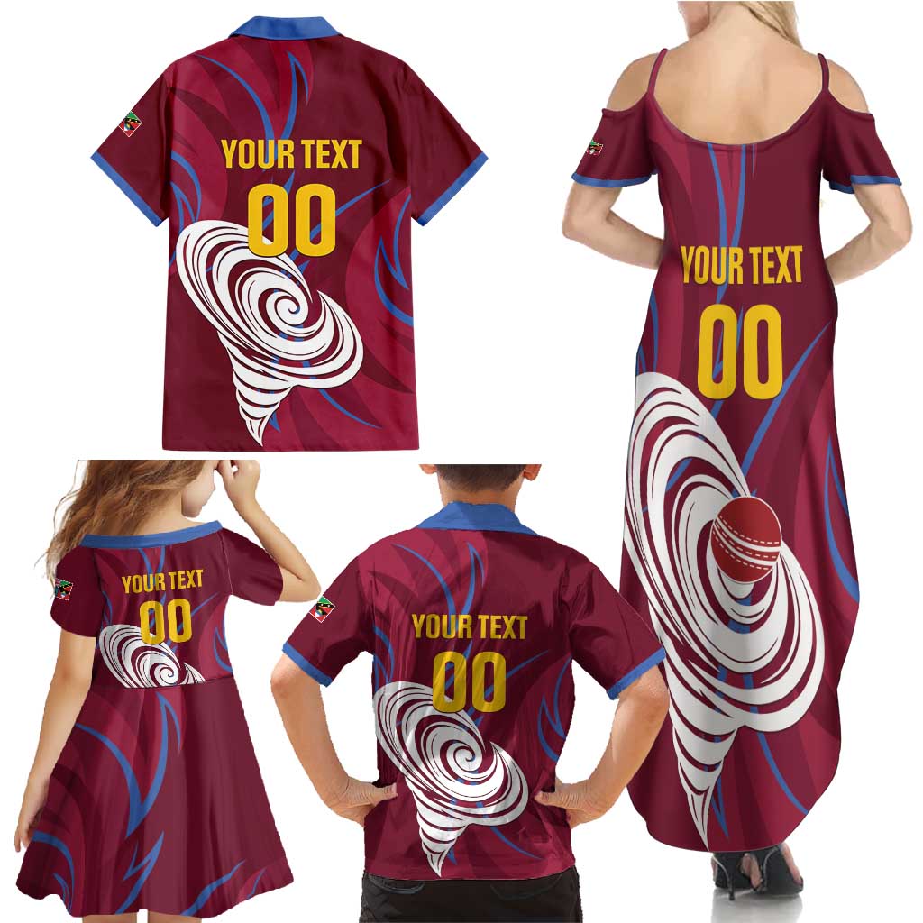 Custom Cricket Leeward Hurricanes Family Matching Summer Maxi Dress and Hawaiian Shirt Come On Hurricanes Boys