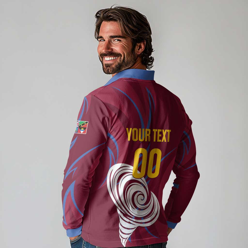 Custom Cricket Leeward Hurricanes Long Sleeve Polo Shirt Come On Hurricanes Boys