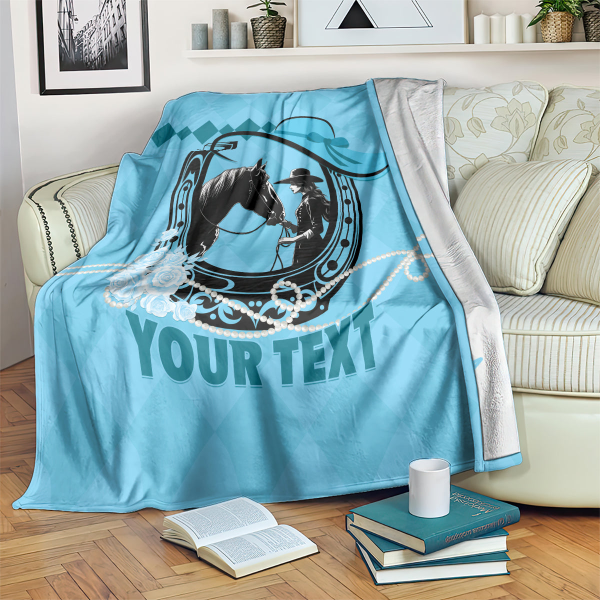 Personalized Kentucky Horse Racing 2024 Blanket Beauty and The Horse Blue Version