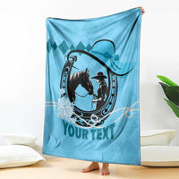 Personalized Kentucky Horse Racing Blanket Beauty and The Horse Blue Version LT01