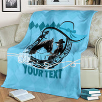Personalized Kentucky Horse Racing Blanket Beauty and The Horse Blue Version LT01