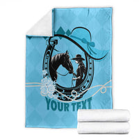 Personalized Kentucky Horse Racing Blanket Beauty and The Horse Blue Version LT01