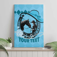 Personalized Kentucky Horse Racing Canvas Wall Art Beauty and The Horse Blue Version LT01
