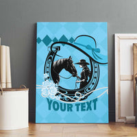 Personalized Kentucky Horse Racing Canvas Wall Art Beauty and The Horse Blue Version LT01