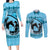Personalized Kentucky Horse Racing Couples Matching Long Sleeve Bodycon Dress and Long Sleeve Button Shirt Beauty and The Horse Blue Version LT01