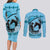 Personalized Kentucky Horse Racing Couples Matching Long Sleeve Bodycon Dress and Long Sleeve Button Shirt Beauty and The Horse Blue Version LT01