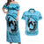 Personalized Kentucky Horse Racing Couples Matching Off Shoulder Maxi Dress and Hawaiian Shirt Beauty and The Horse Blue Version LT01
