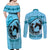 Personalized Kentucky Horse Racing Couples Matching Off Shoulder Maxi Dress and Long Sleeve Button Shirt Beauty and The Horse Blue Version LT01