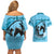 Personalized Kentucky Horse Racing Couples Matching Off Shoulder Short Dress and Hawaiian Shirt Beauty and The Horse Blue Version LT01
