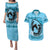 Personalized Kentucky Horse Racing Couples Matching Puletasi and Hawaiian Shirt Beauty and The Horse Blue Version LT01
