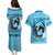 Personalized Kentucky Horse Racing Couples Matching Puletasi and Hawaiian Shirt Beauty and The Horse Blue Version LT01