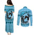 Personalized Kentucky Horse Racing Couples Matching Puletasi and Long Sleeve Button Shirt Beauty and The Horse Blue Version LT01