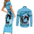 Personalized Kentucky Horse Racing Couples Matching Short Sleeve Bodycon Dress and Long Sleeve Button Shirt Beauty and The Horse Blue Version LT01