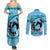 Personalized Kentucky Horse Racing Couples Matching Summer Maxi Dress and Long Sleeve Button Shirt Beauty and The Horse Blue Version LT01